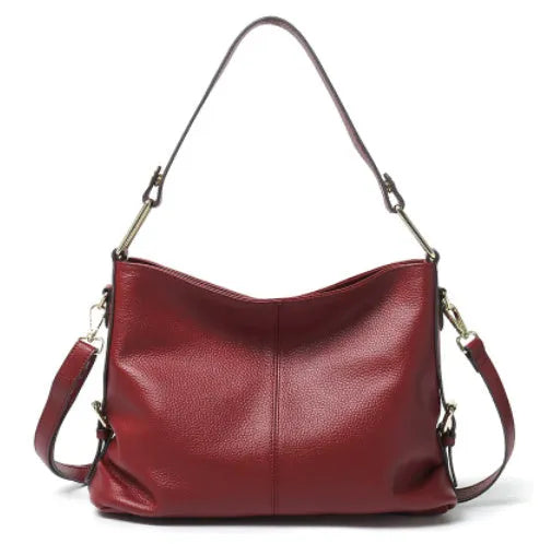 Genuine leather vertical square crossbody bag with interior organisation compartments