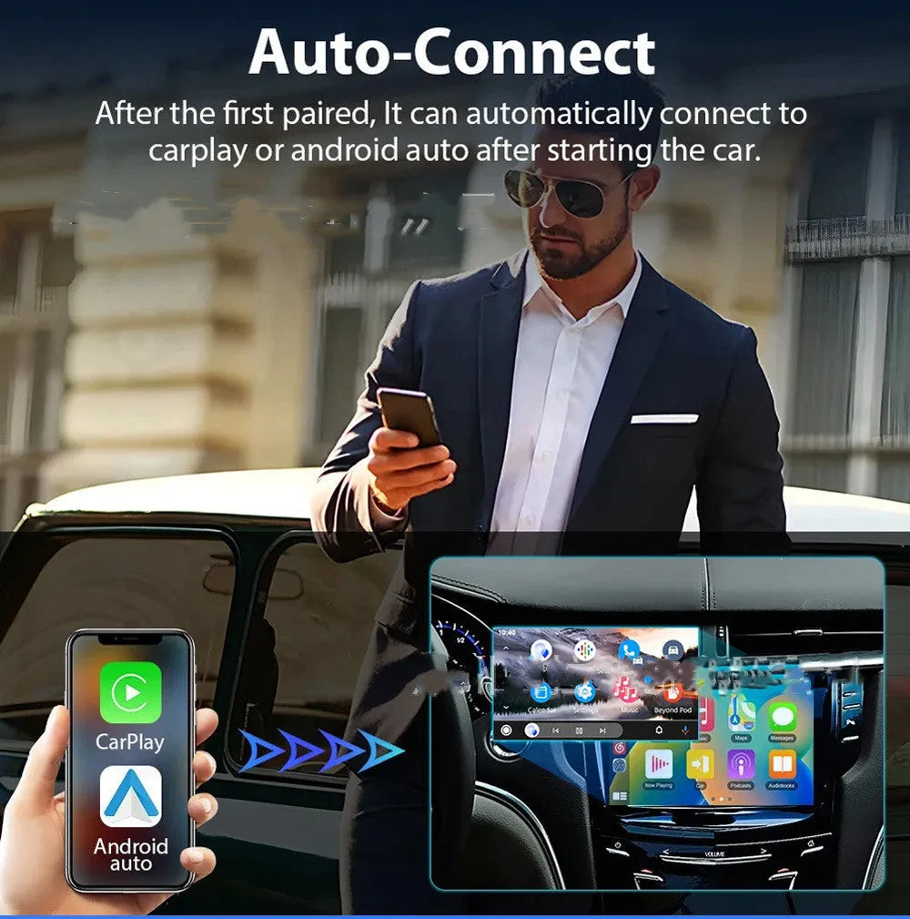Black car GPS navigation system with 9-inch capacitive touch screen showing map display