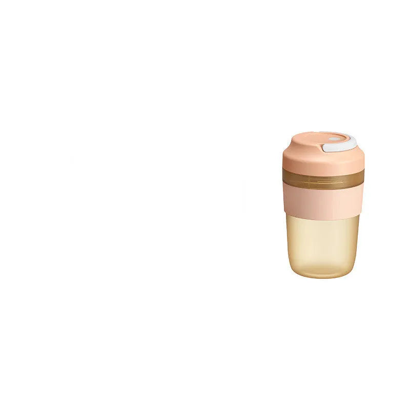 Grape purple portable rechargeable blender juicer cup with 400ml capacity and four stainless steel blades.