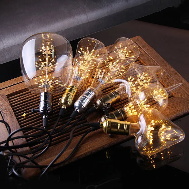Gypsophila LED decorative bulb G80 E27 screw base warm yellow 2300K aluminium glass