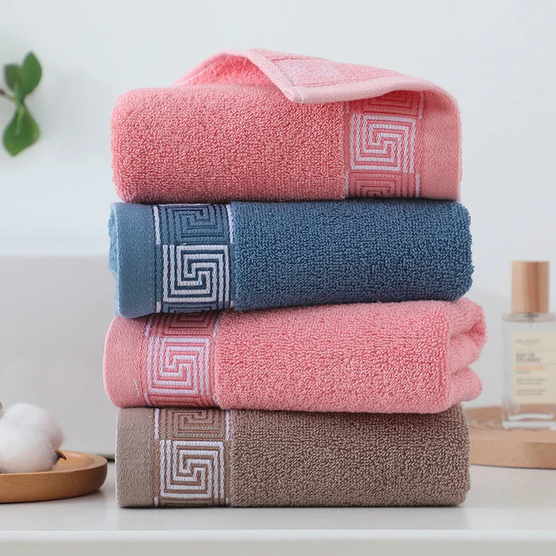 Gaoyang thickened pure cotton face towel 35x75cm in blue, individually wrapped