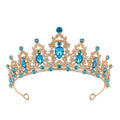 Baroque crown rhinestone bride headdress in silver all white diamond finish on alloy base