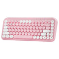 Pink wireless Bluetooth keyboard with 84 keys and compact rectangular design