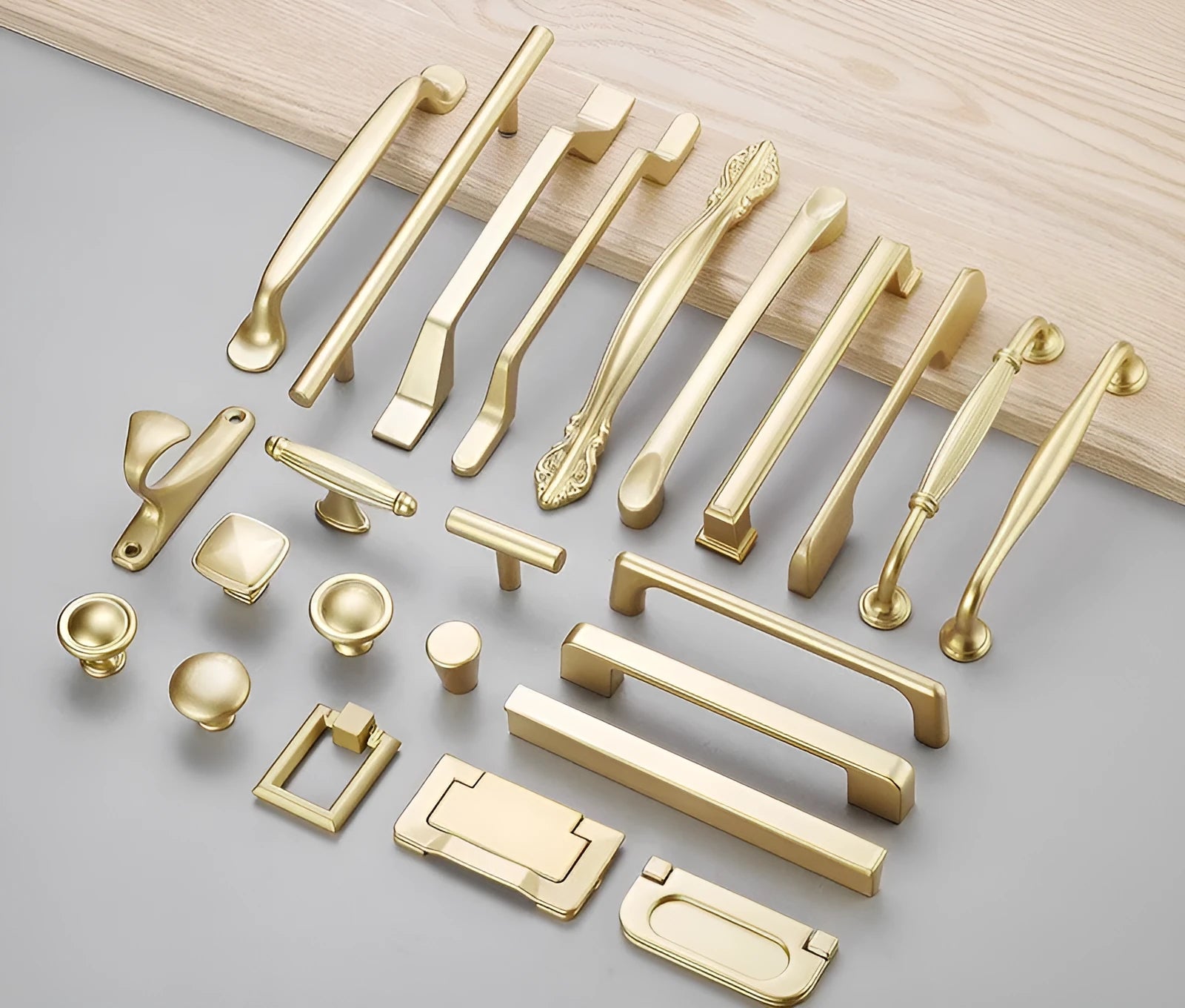 Gold aluminium alloy T-shape single hole cabinet door handle