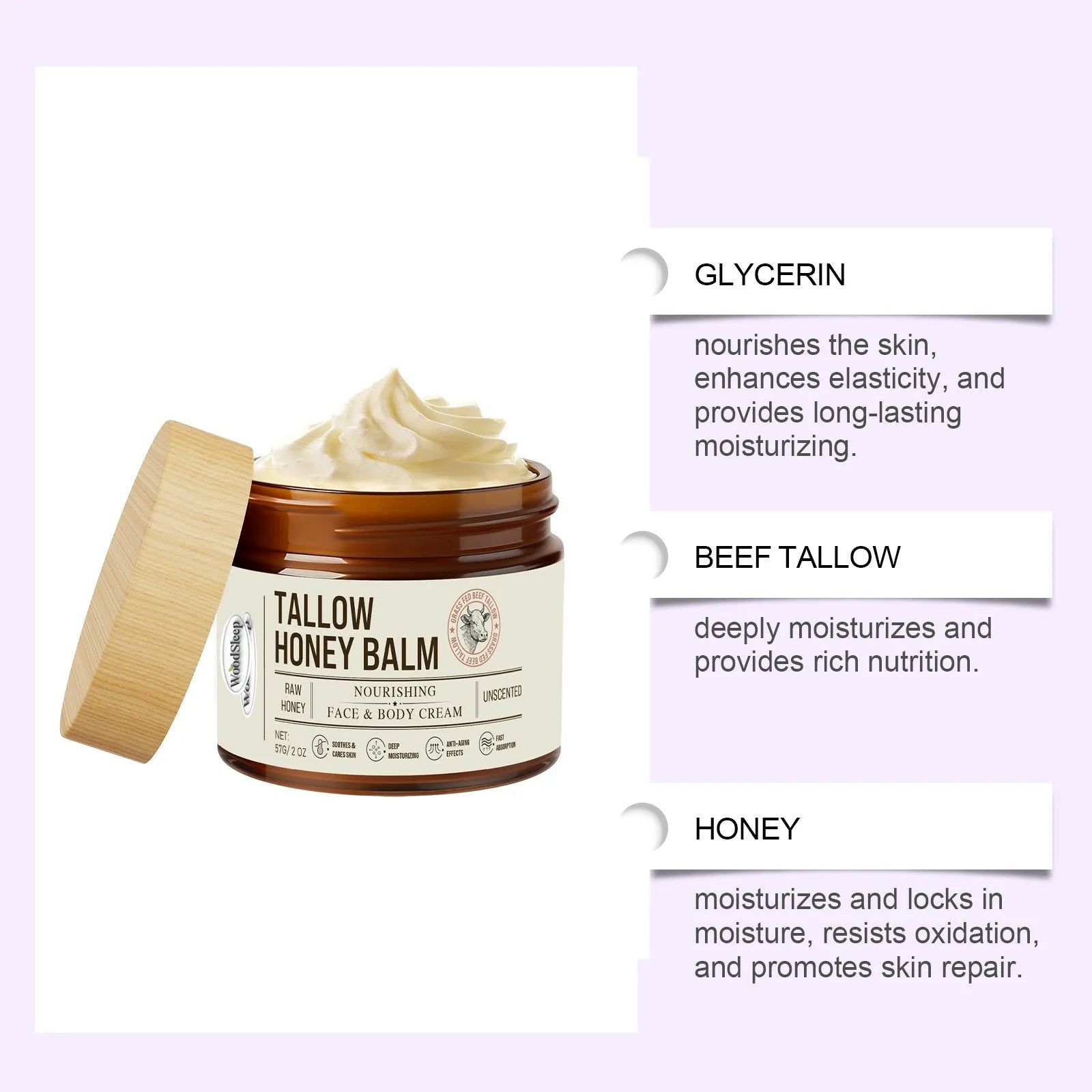 57g tube of tallow honey skin repair moisturising cream for dry skin