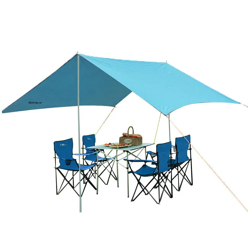 3x3 metre fruit green sun shade camping canopy tent with iron poles and 210D Oxford cloth on grass