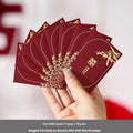 Pack of mini Chinese style wedding red packets in various colours for small cash gifts