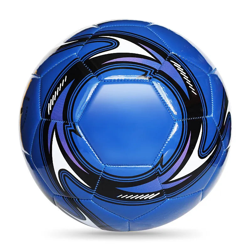 PVC football with machine seams in sizes 3, 4, and 5 for training and competition.