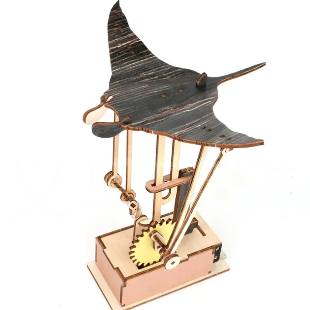 Handmade wooden flying manta ray carving ornament 26 by 20 cm Korean style