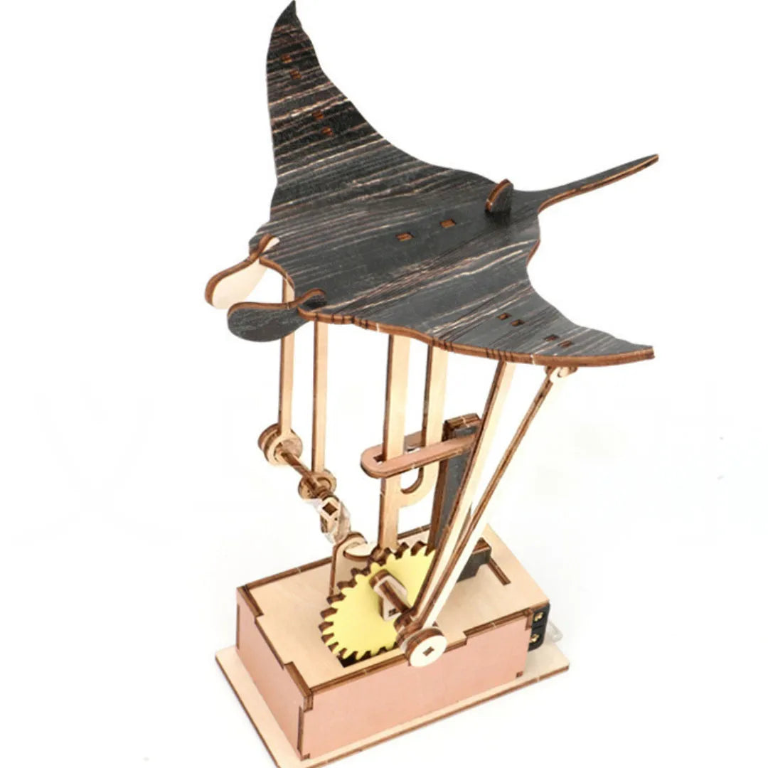 Handmade wooden flying manta ray carving ornament 26 by 20 cm Korean style