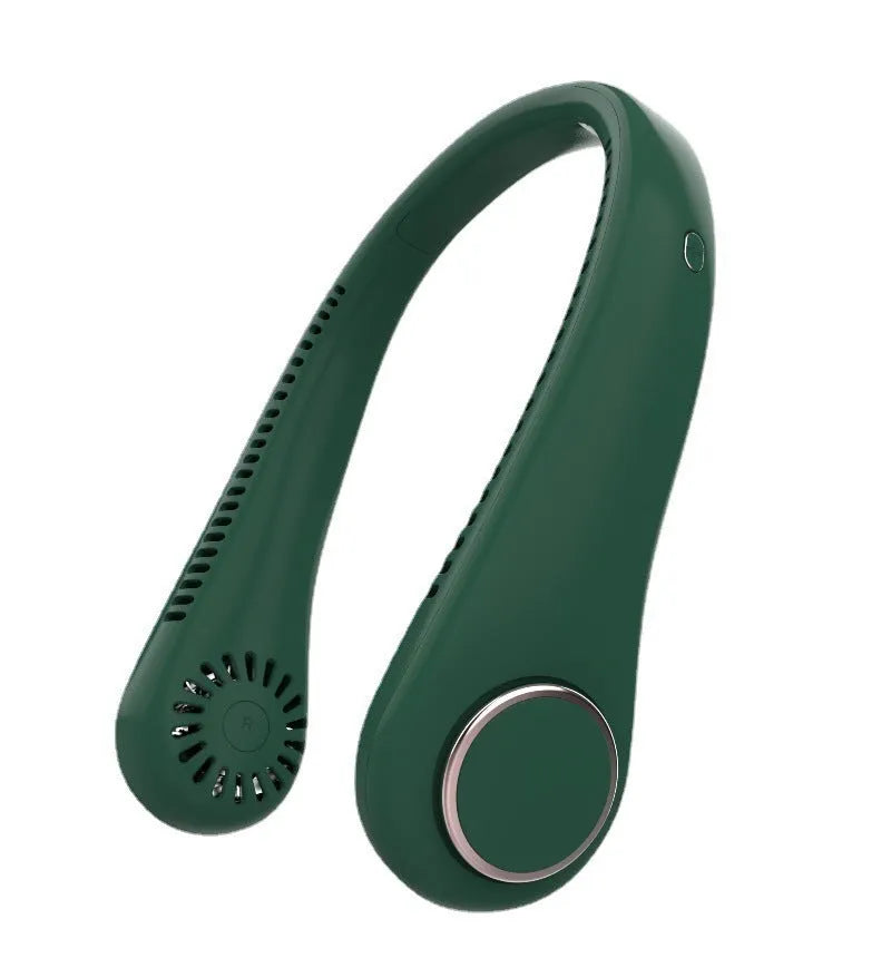 USB rechargeable neck hanging fan in modern Chinese style design with brushless motor