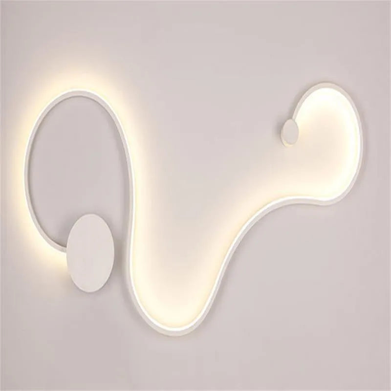 Modern LED wall lamp with aluminium shade in black finish, wall-mounted design for bedroom or corridor lighting