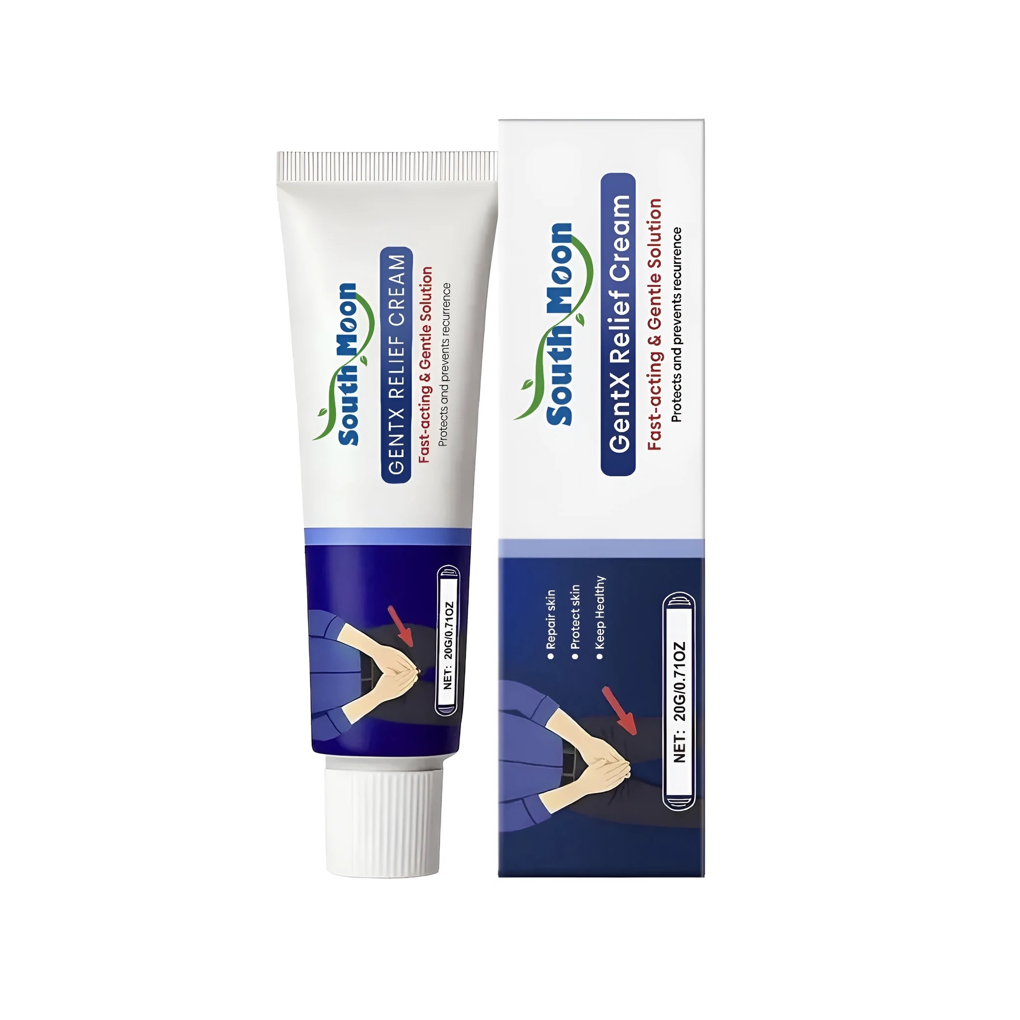 20g relief cream tube with aloe and mint leaves for cooling skin comfort