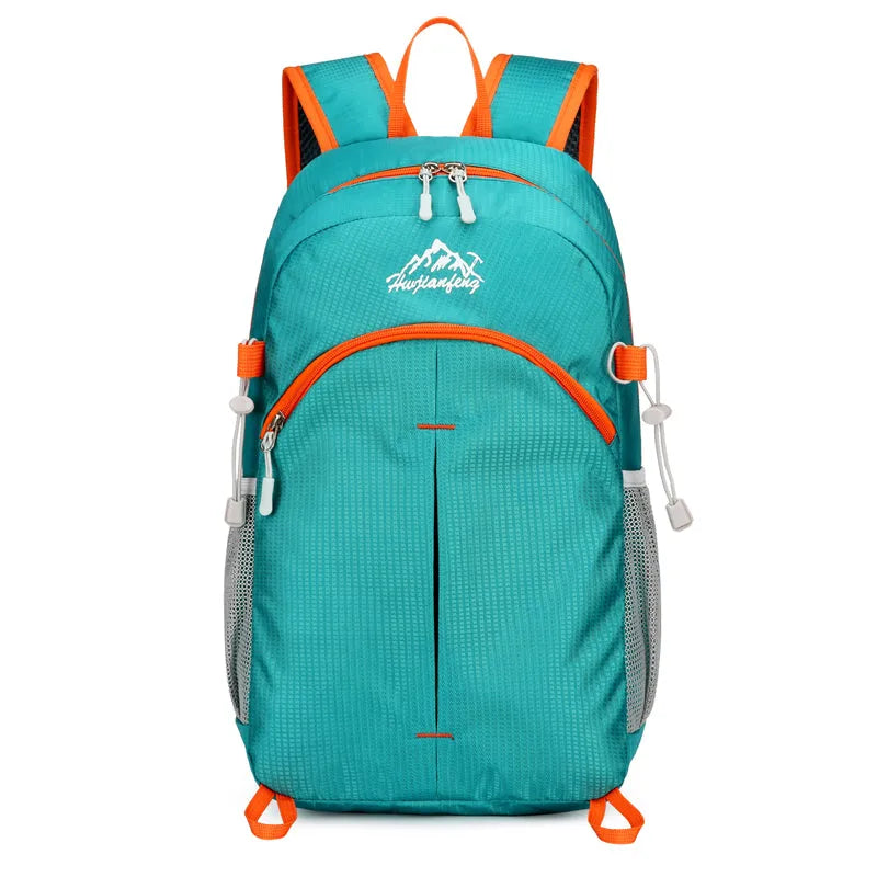 Multi functional outdoor cycling hiking running backpack in black with breathable mesh back panel and adjustable straps