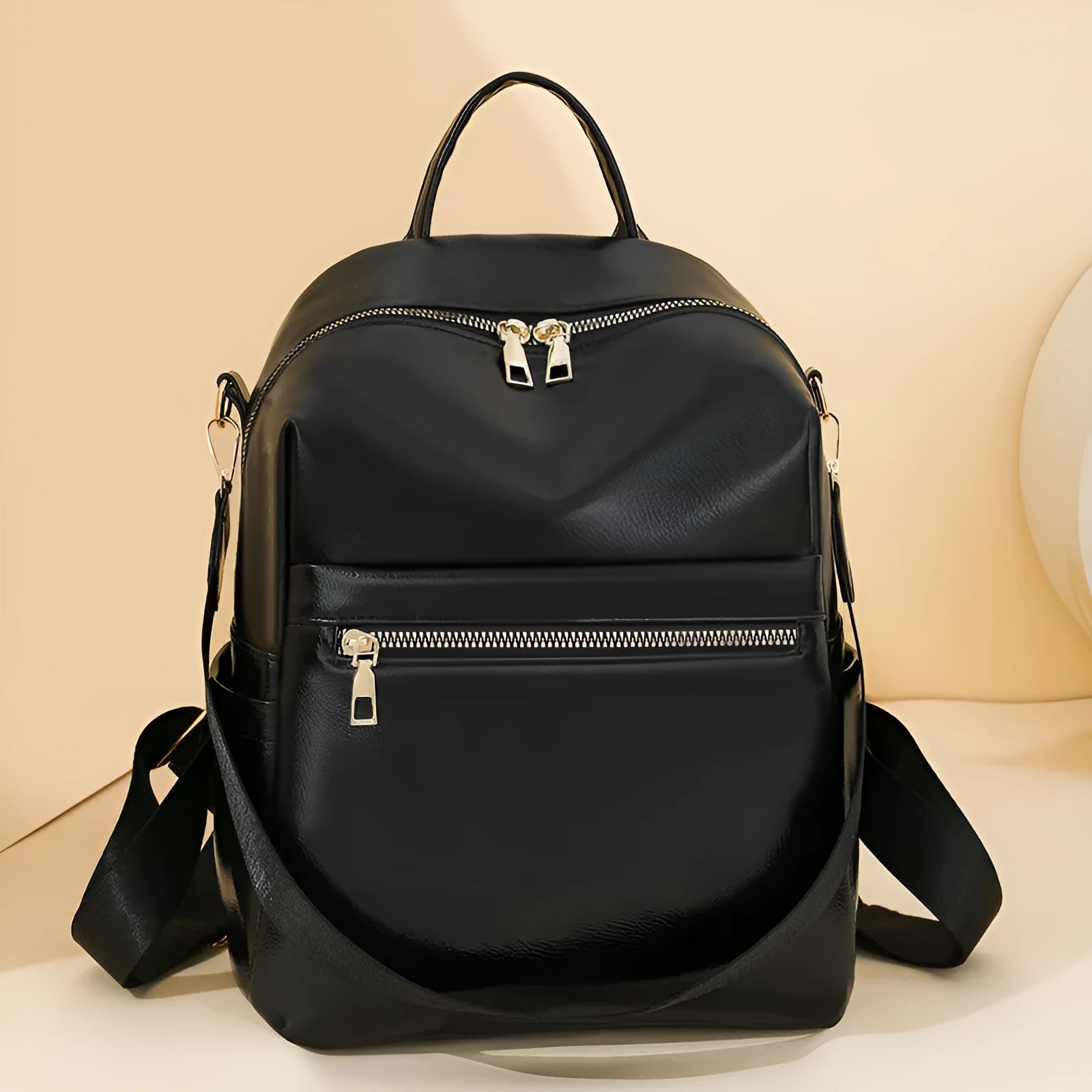PU backpack large capacity square vertical shape telescopic handle available in gray black brown coffee
