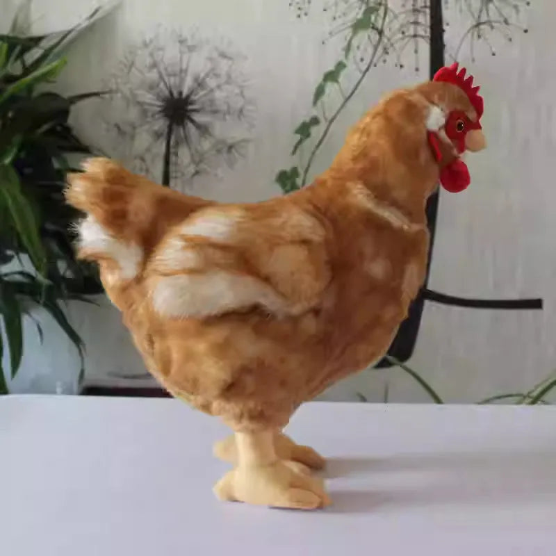 Simulation large hen plush pillow toy, 35 cm, PP cotton filler, Chickens style, unisex soft doll ornament