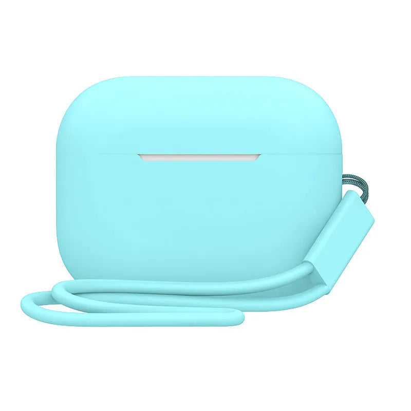 AirPods Pro 2 silicone protective case with attached lanyard in solid colour option