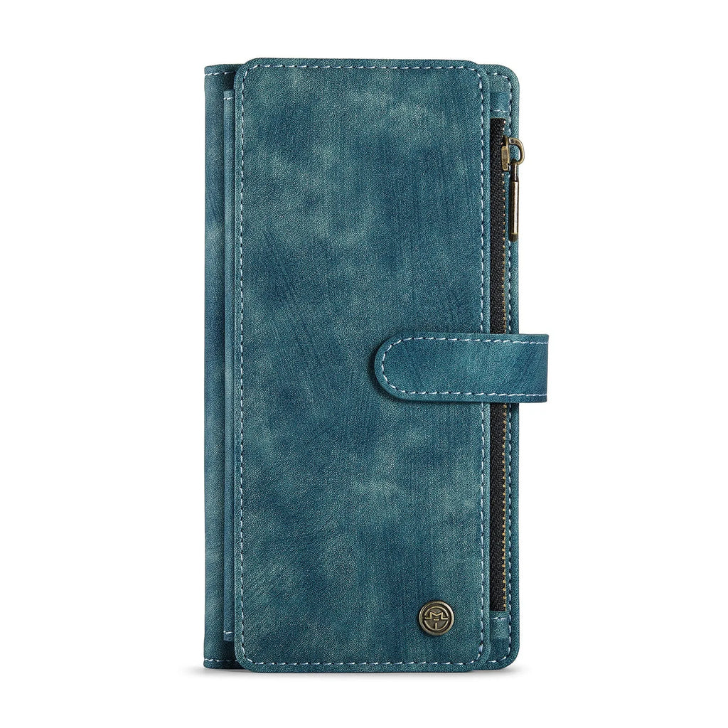 Samsung wallet phone case with card slots and magnetic closure in retro style