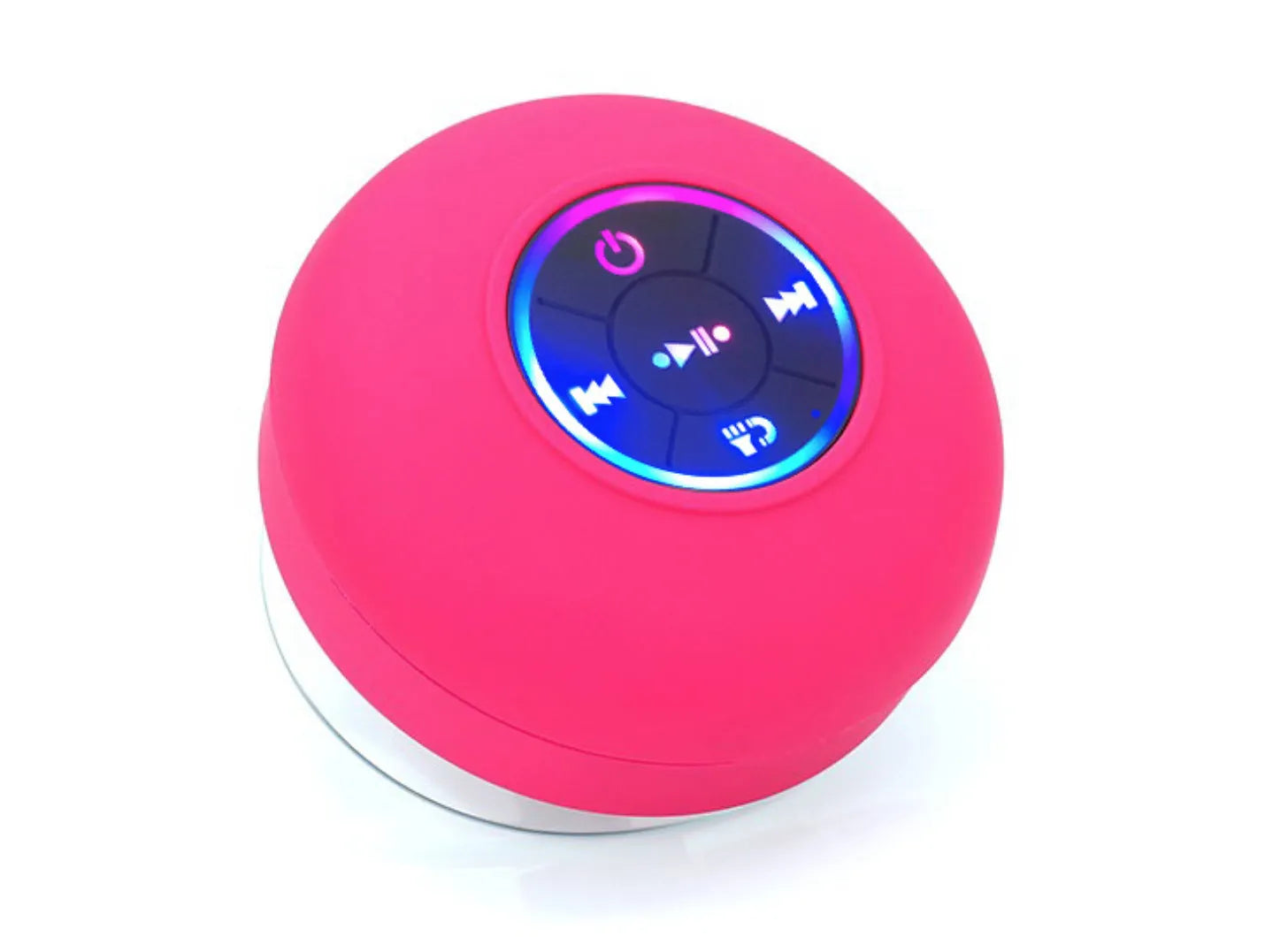 BTS07 large waterproof Bluetooth speaker with suction cup and light in six colour options.