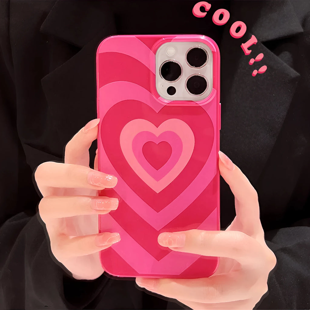 Pink Tianku Anti Falling Love soft TPU phone case for iPhone with stripe and graffiti design