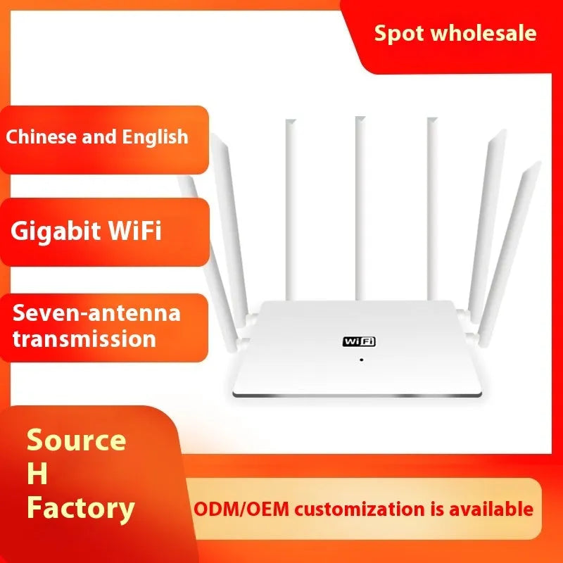 Black and white dual-band 5G router with wall-through Wi-Fi coverage for whole home connectivity