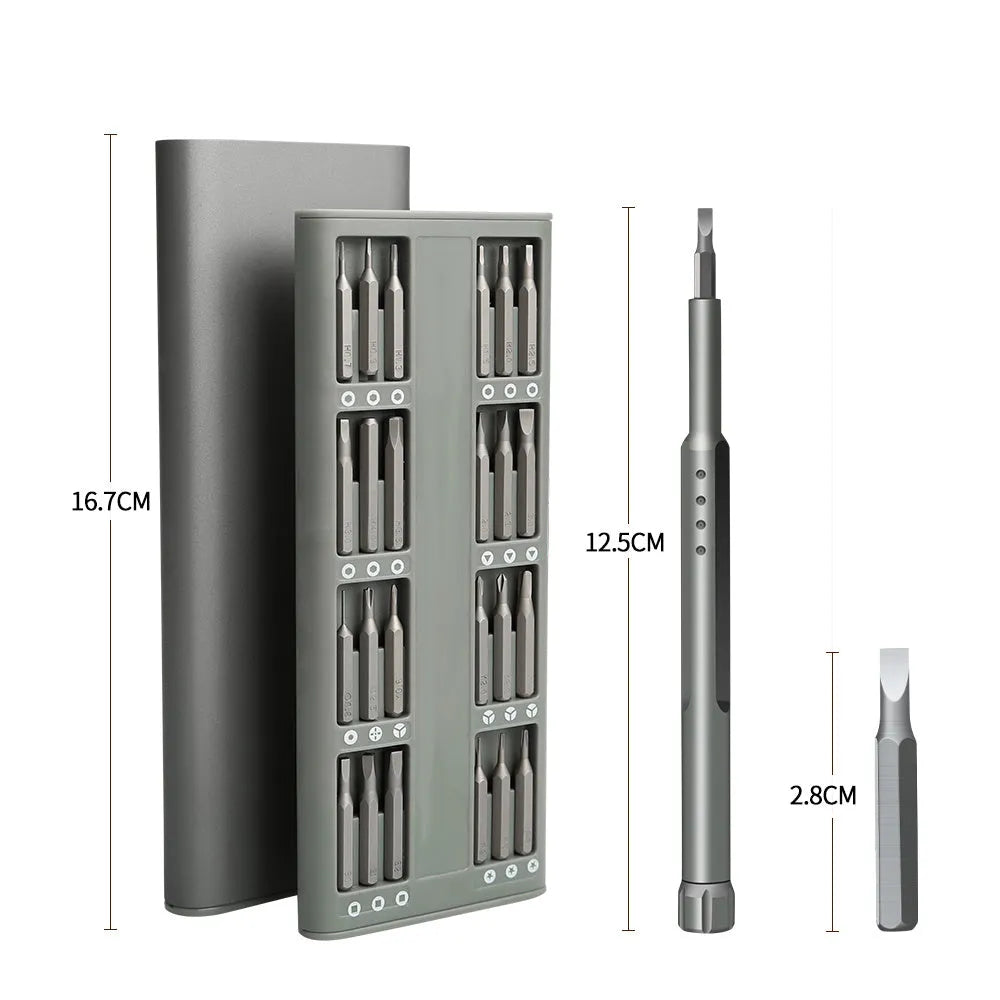 49-in-1 magnetic precision screwdriver set for mobile phone repair with nickel aluminium bronze handle