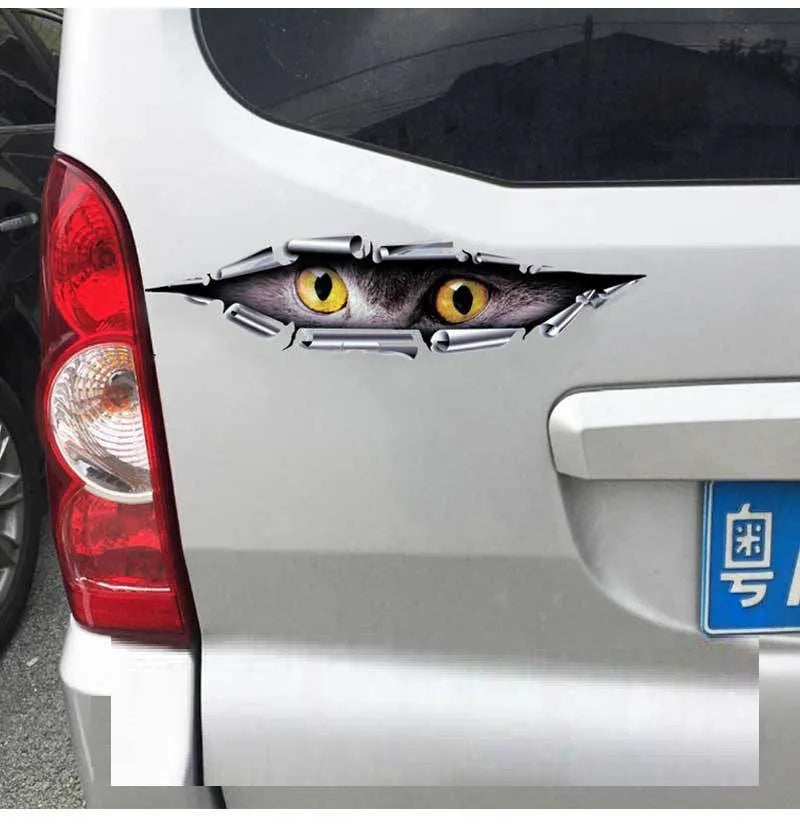 New Tiger Eye Eagle Eye peeping bumper stickers car door decoration 3D sticker HD transparent PVC adhesive 10x35cm length 35cm