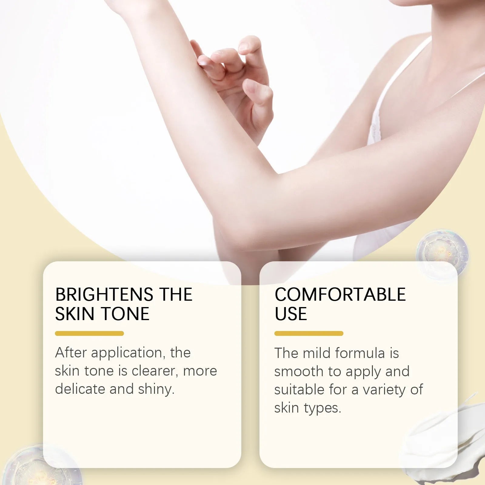 50g jar of skin lightening cream with vitamin C and titanium dioxide for facial application