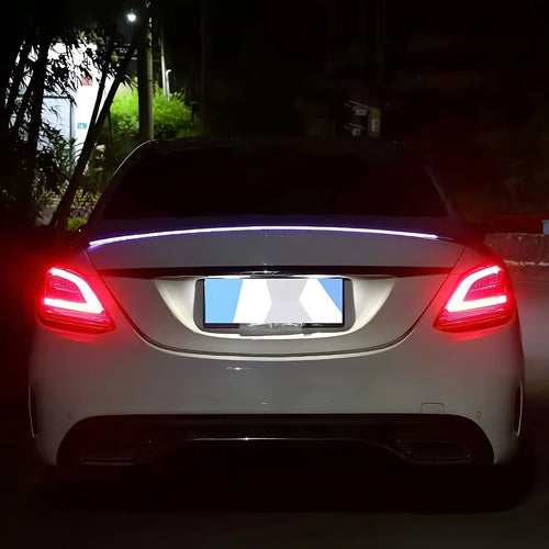 1.2 metre long red LED streamer tail wing light mounted on a car boot lid.