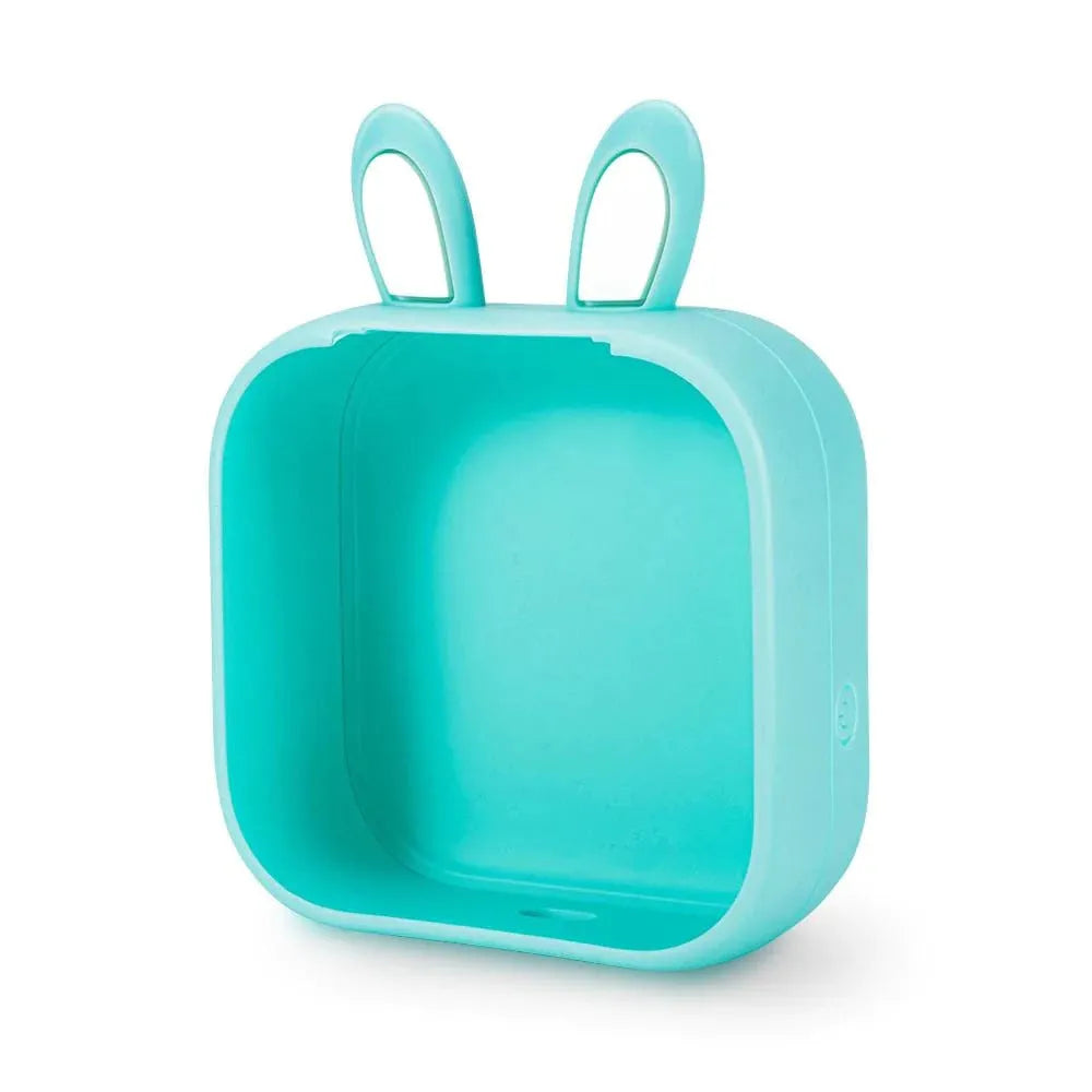 Mini portable printer with USB cable and protective rabbit ear case in pink, green or white