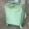 Ultra-light waterproof Oxford cloth suitcase in bluestone green with universal wheels and zipper front