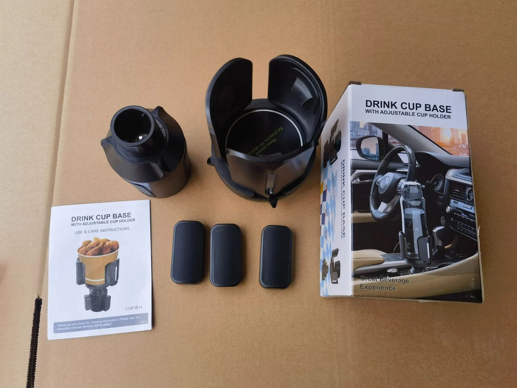 B14 straight ABS car cup bracket with widened pad holding a water bottle for 7.5-14 cm diameter