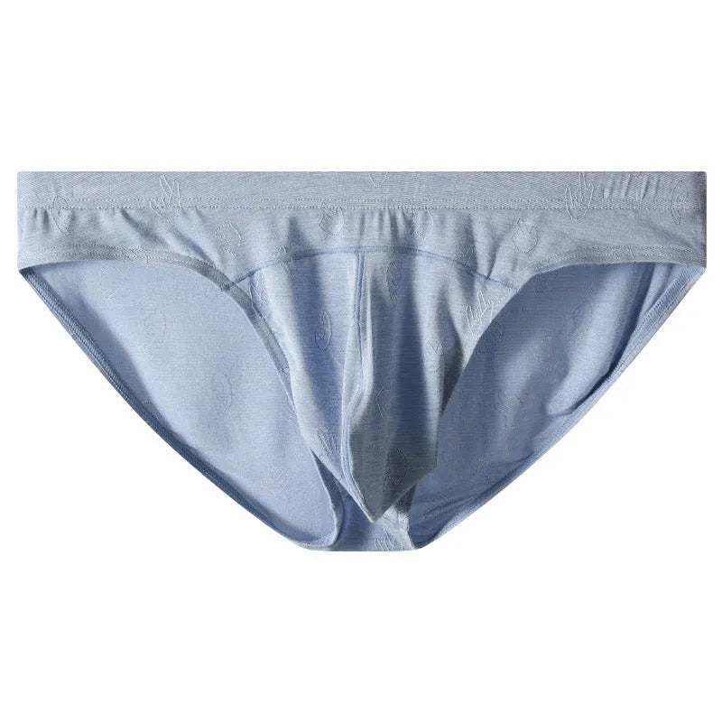Modal low waist jacquard ice silk briefs in colourful blue with quick-drying functionality