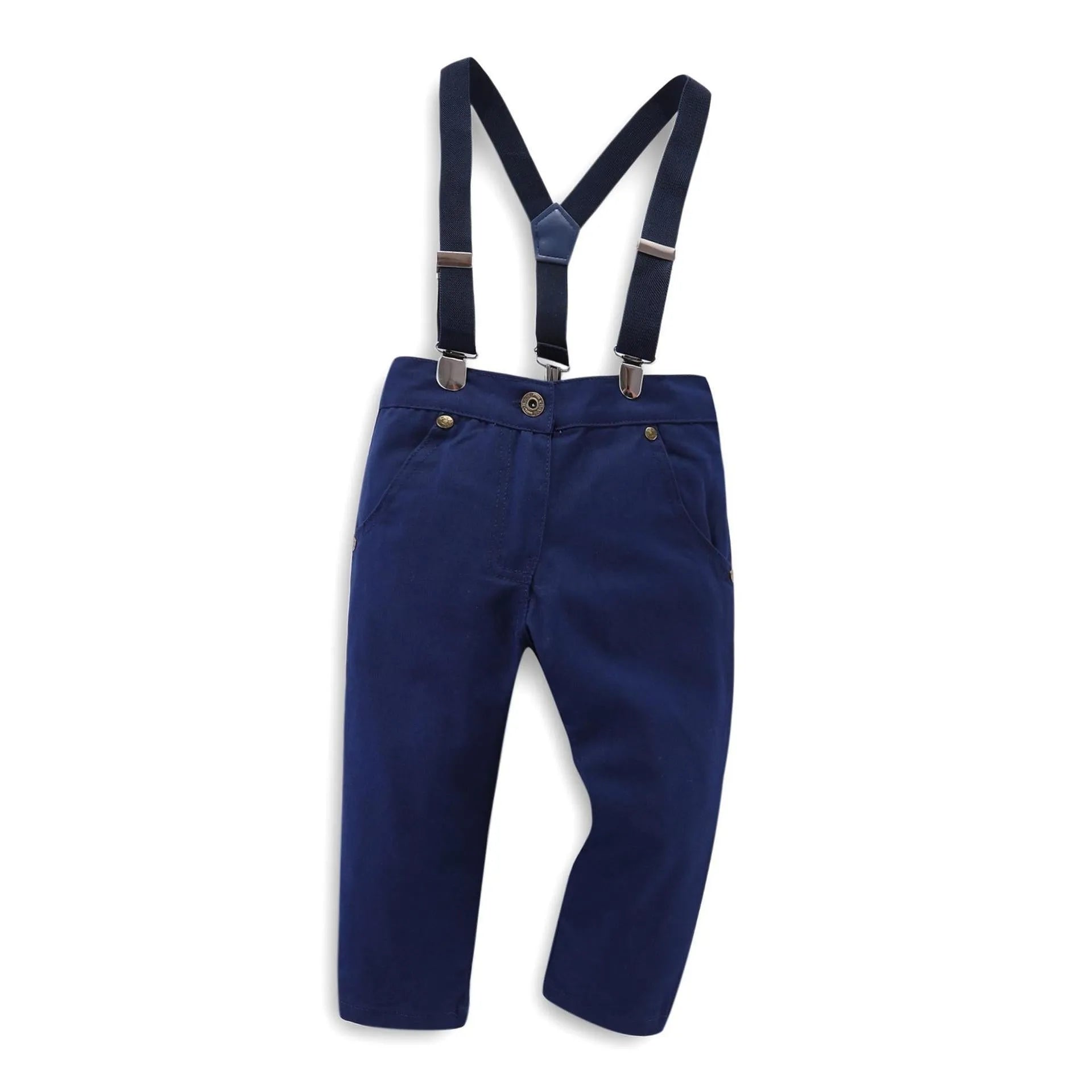 Blue boy's formal suit set with blazer and trousers for children aged 8+ in European and American style