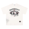 American retro hip hop gothic letter print on a black short sleeve cotton T-shirt.