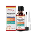 30ml bottle of nail care solution with tea tree oil and white willow bark alongside nail file