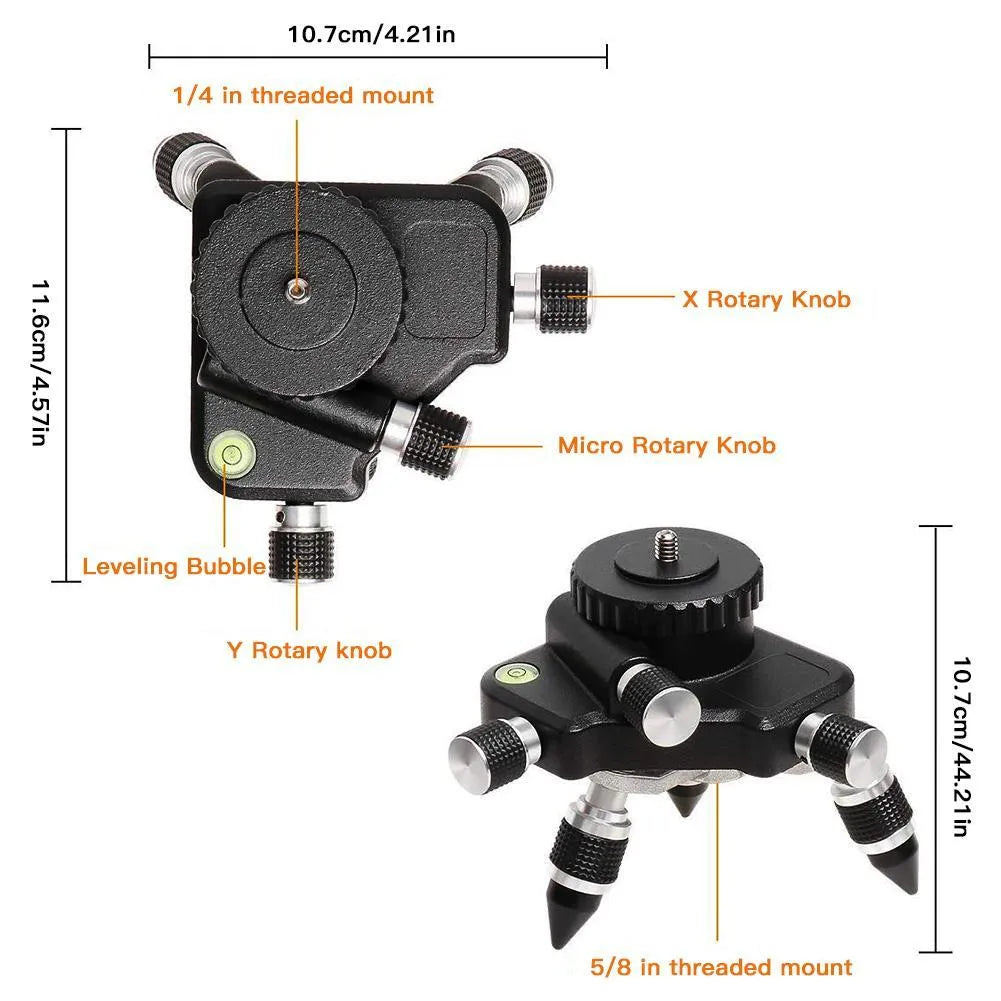 Black aluminium alloy YL-30 spirit level base showing 360-degree rotation mechanism