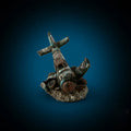 Simulation aircraft wreckage resin aquarium ornament, 8cm long, colour as shown