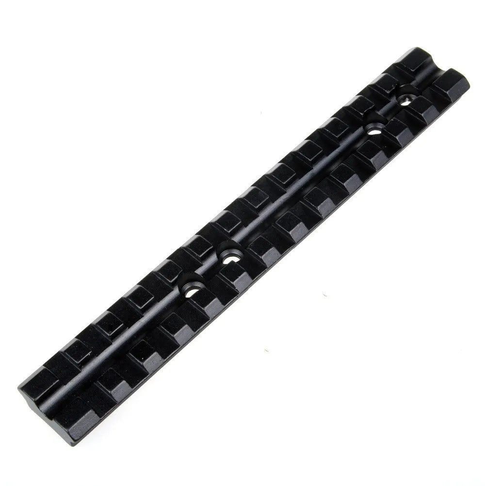Black anodised aluminium Picatinny scope mount rail for shotgun with screws and Allen key