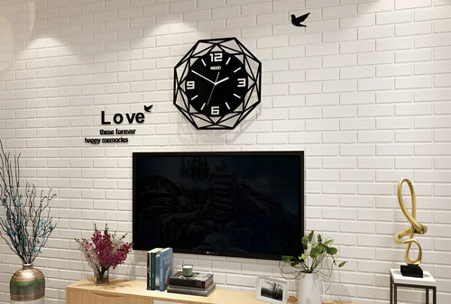 Acrylic wall clock with silent sweeping movement, square shape, green colour, size 40x40cm