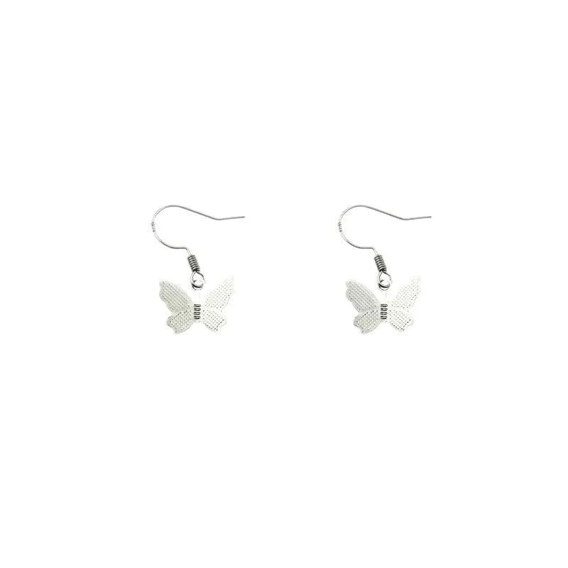 Women's alloy butterfly earrings with electroplating finish, butterfly motif, fashion OL style, butterfly earrings colour