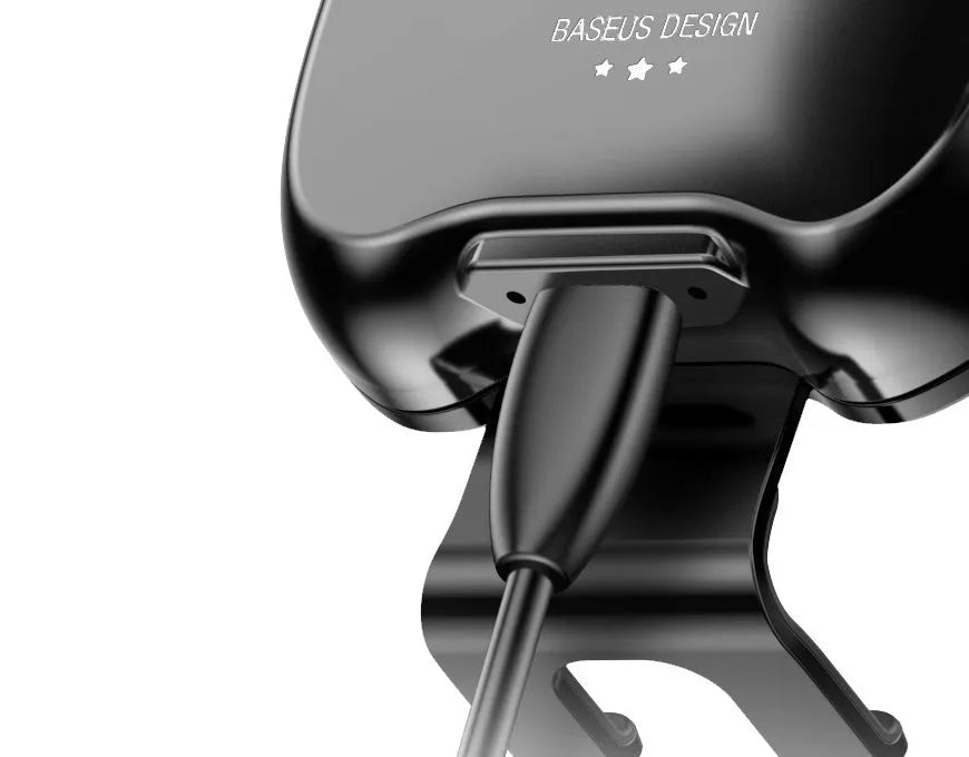 Smart car phone holder wireless charger black with sensor bracket for air vent mounting