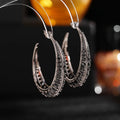 Women's geometric copper hoop earrings with zirconium embellishments measuring 4.3x4.5cm
