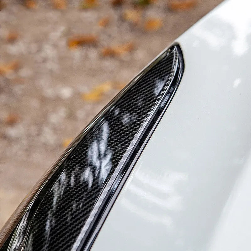 Tesla Model 3 headlight colour change accessories in carbon pattern ABS plastic