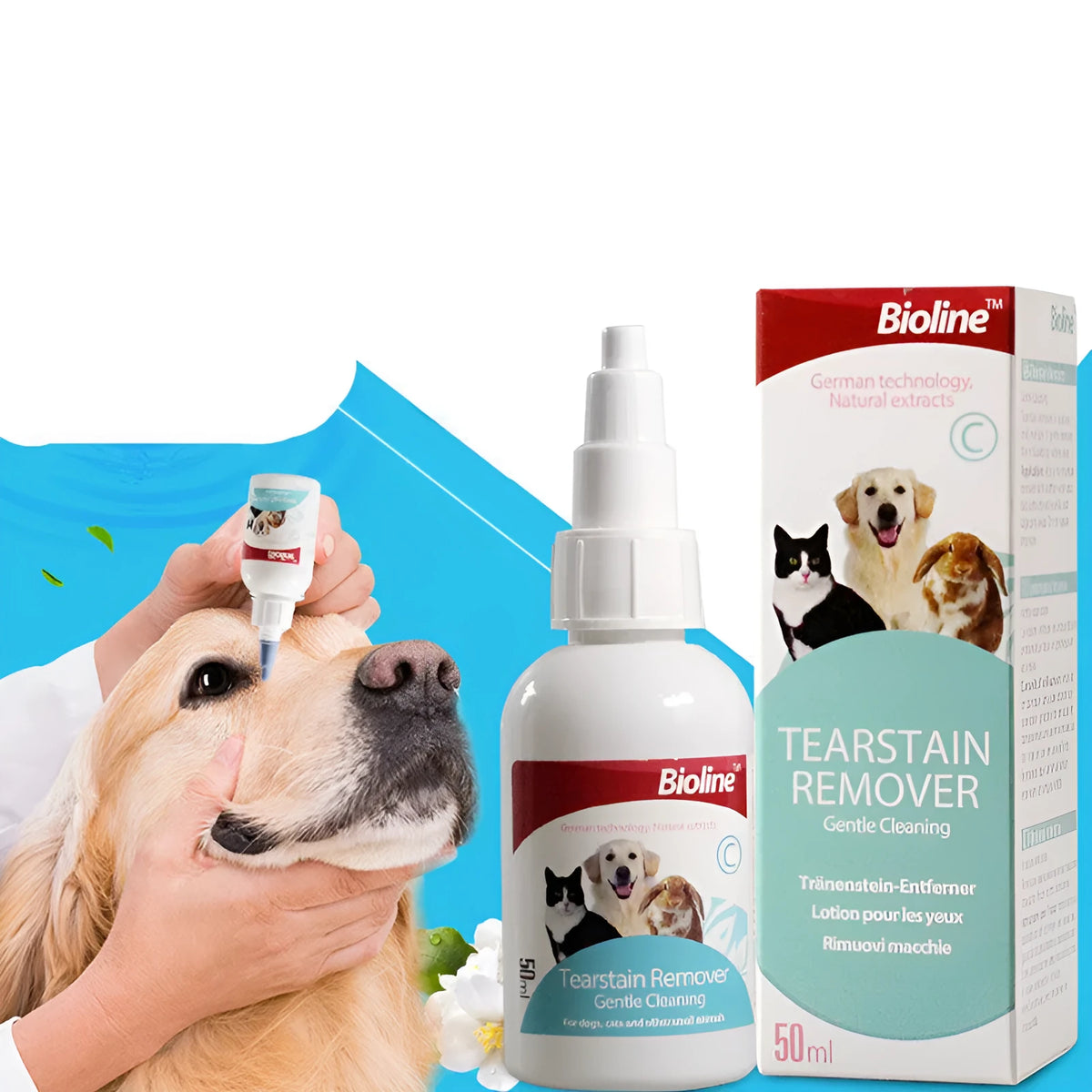 50ml pet tear remover liquid bottle for dogs and cats tear stain removal