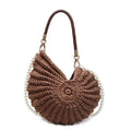 Women's woven cloth shoulder bag in European American retro style with double straps