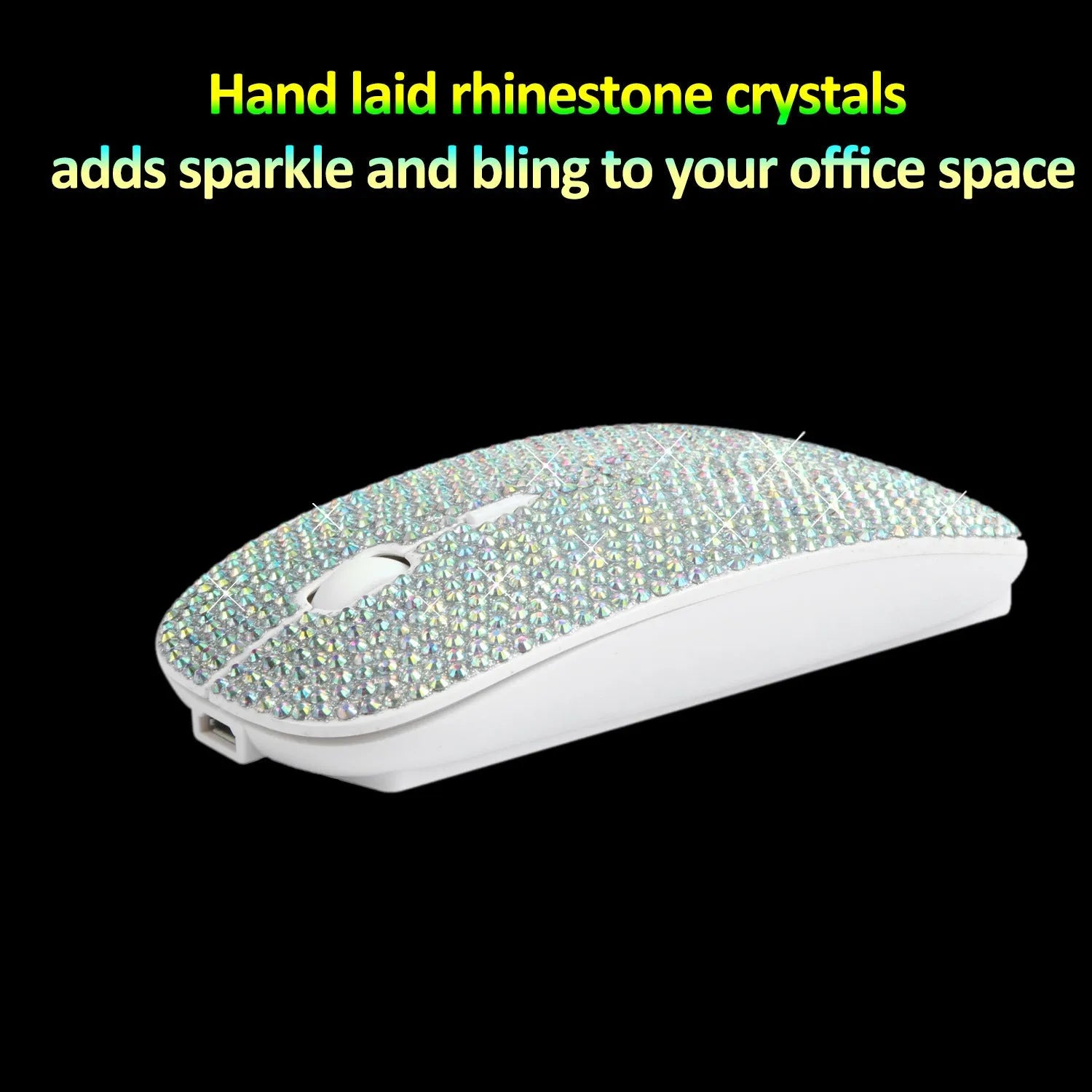 White wireless optical mouse with 2.4G receiver and adjustable DPI, 11.2x5.7x2.0cm