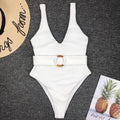 White nylon triangle bikini swimsuit with steel pad option for women