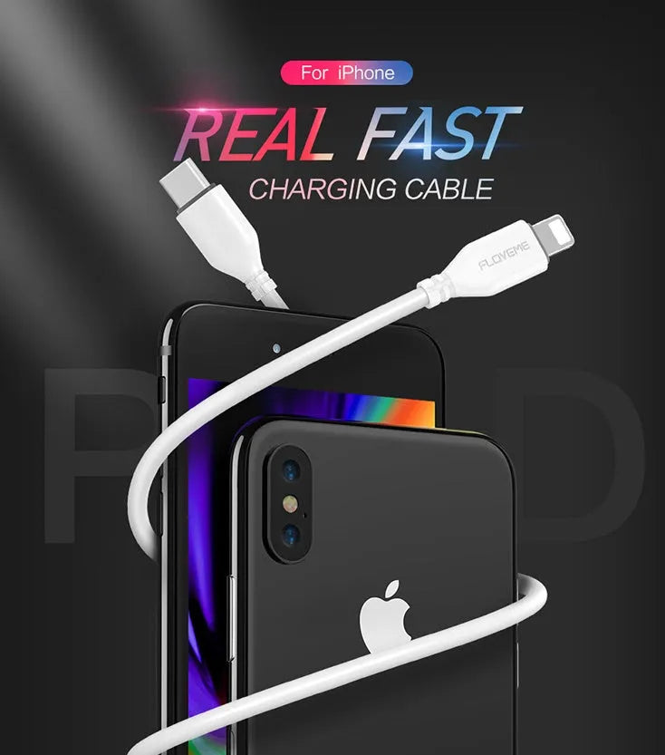 White one metre long USB-C to Lightning charging and sync cable for iPhone