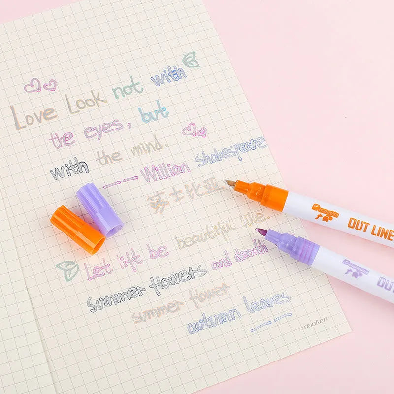 Set of eight fluorescent markers with bright colours and 2mm plastic tips for highlighting and note-taking